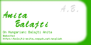 anita balajti business card